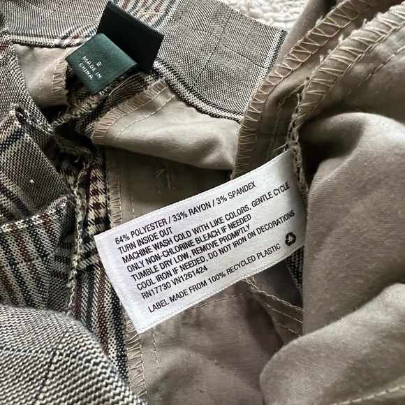 Wild Fable Khaki Pleated Plaid Trousers - Picture 11 of 12